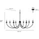 Huxley 8 Light 52 inch Matte Black Chandelier Ceiling Light